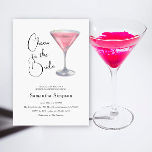 Cheers to the Bride Cosmopolitan Bridal Shower Invitation