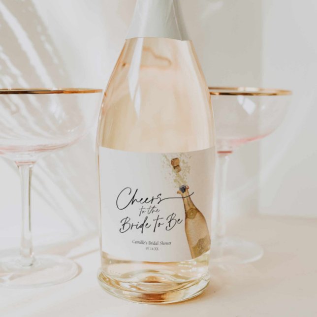 Cheers to the Bride to Be Sparkling Wine Label (Cheers to the bride to be wine label )