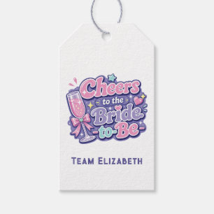 Cheers to the Bride-to-Be Y2K Bachelorette Gift Tags