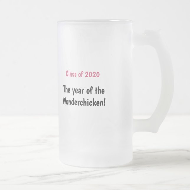 Cheers to the Class of 2020 Frosted Glass Beer Mug (Right)