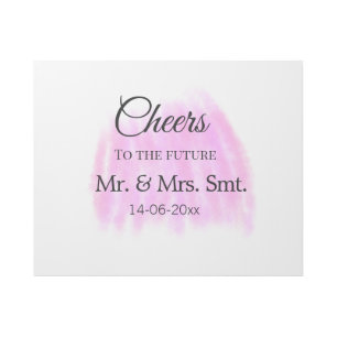 Cheers to the future add couple name date purple p gallery wrap
