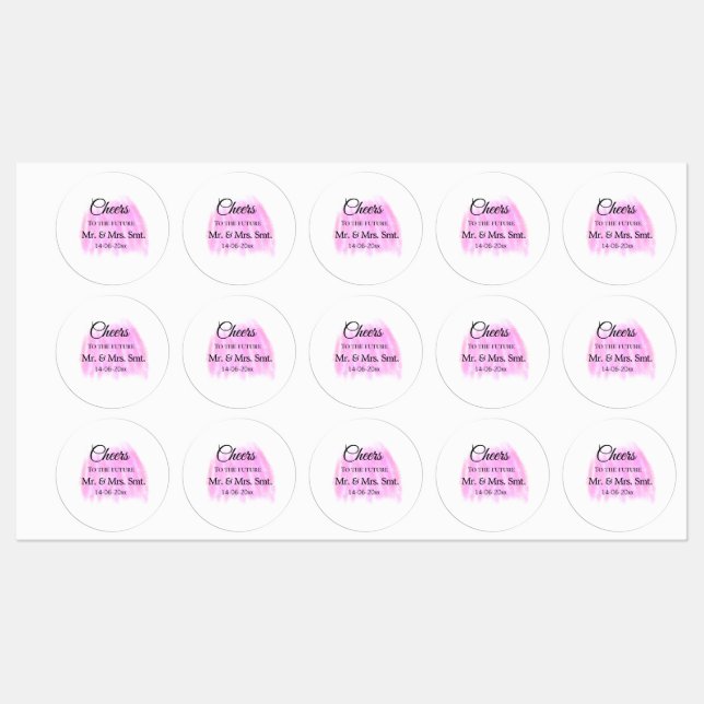 Cheers to the future add couple name date purple p labels (Sheet)
