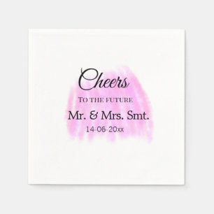 Cheers to the future add couple name date purple p napkins