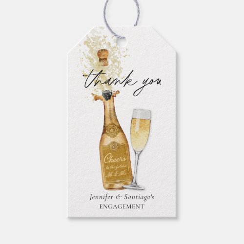 Cheers to the future Mr and Mrs Thank you Favor Gift Tags