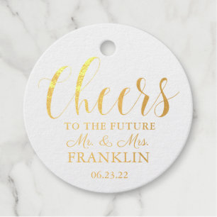 Cheers to the Future Mr & Mrs REAL FOIL Champagne Favor Tags