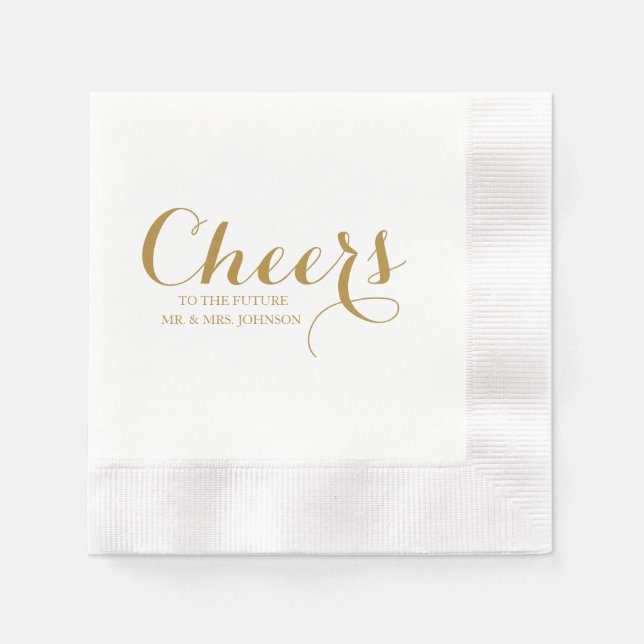 Cheers to the future mr & mrs wedding napkins (Front)
