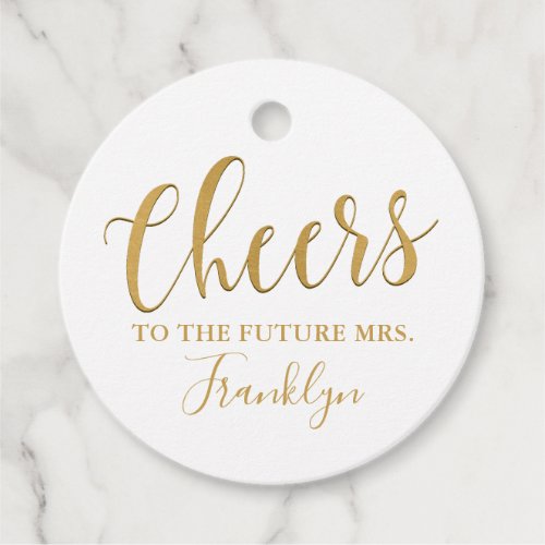 Cheers to the Future Mrs Bridal Shower Champagne   Favor Tags