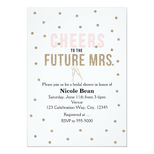 Cheers To The Future Mrs Modern Bridal Shower Invitation Zazzle Cheers To The Future Mrs Modern Bridal Shower Invitation