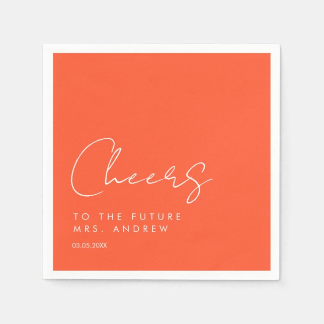 Cheers, to the future Mrs.! Modern, minimalist Napkins (Front)