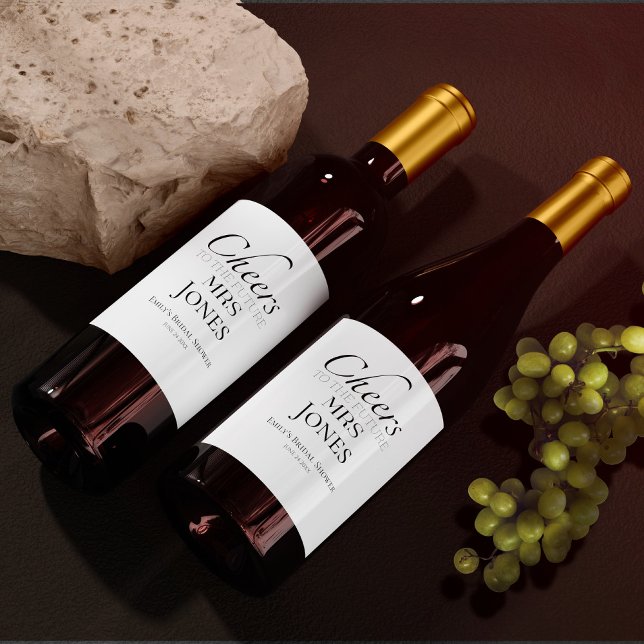 Cheers to the future mrs | Simple Bridal Shower Wine Label (Creator Uploaded)