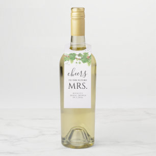 Cheers To The Future Mrs. Wine Bridal Shower Bottle Hanger Tag