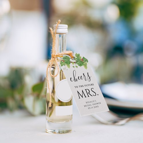 Cheers To The Future Mrs Wine Bridal Shower Gift Tags