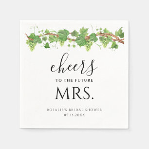Cheers To The Future Mrs. Winery Bridal Shower Napkins