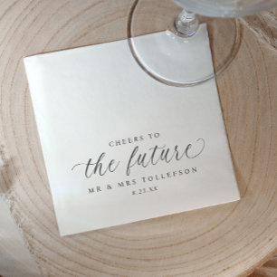 Cheers to the Future Wedding Engagement or Shower Napkins