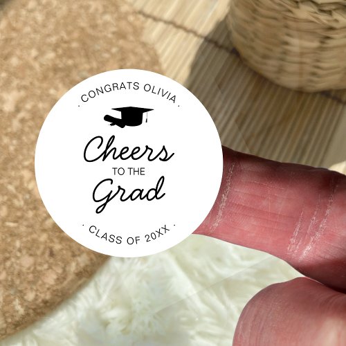 Cheers To The Grad Class Of Graduation Popcorn Classic Round Sticker