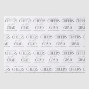 Cheers to the Grad Custom Name Year Graduation Tissue Paper
