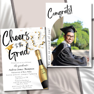 Cheers to the Grad Graduation Party Announcement