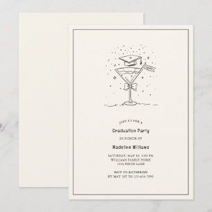 Cheers to the Grad Martini Graduation Party  Invitation