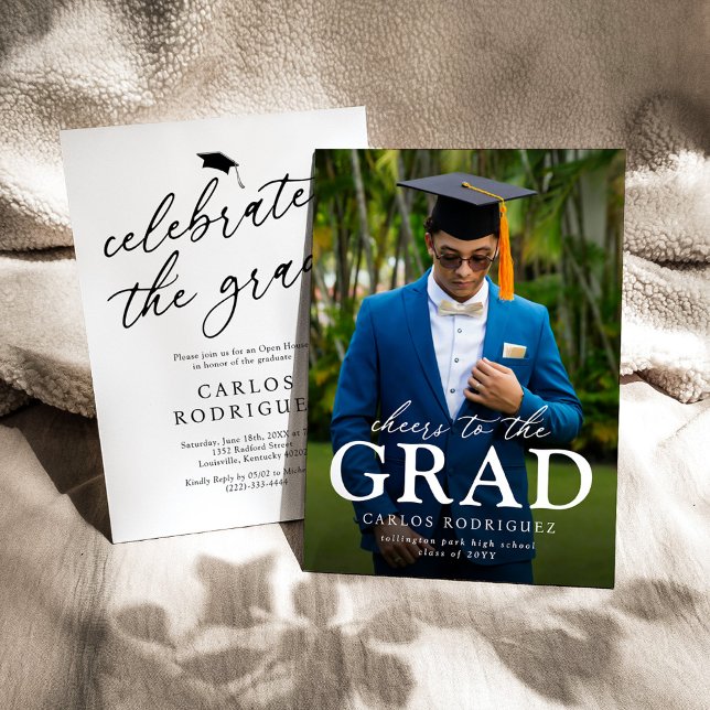 Cheers to the Grad Photo Graduation Invitation (Creator Uploaded)