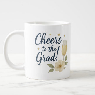 Cheers to the Grad Sticker – White & Yellow Flower Giant Coffee Mug