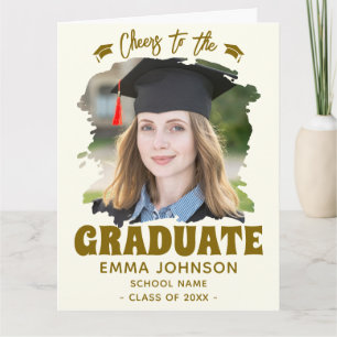 Cheers to the Graduate Custom Photo Name Family Card
