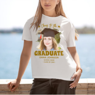 Cheers to the Graduate Custom Photo Name Family T-Shirt