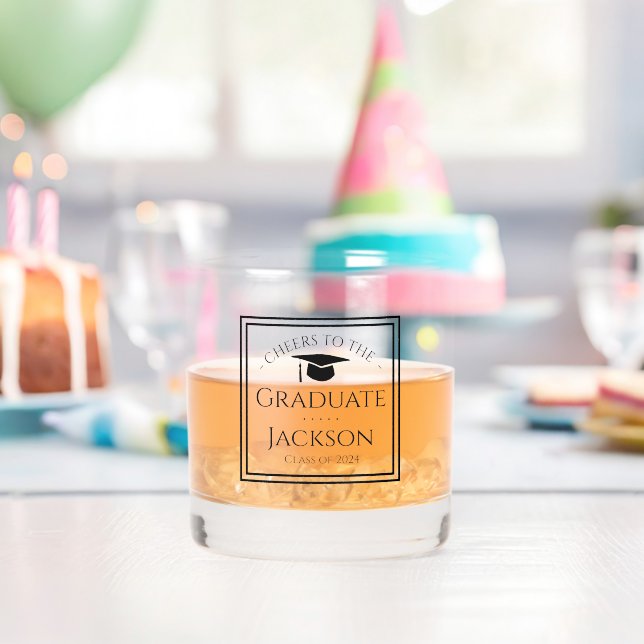 Cheers to the Graduate Custom Whiskey Glass (Insitu (Birthday))