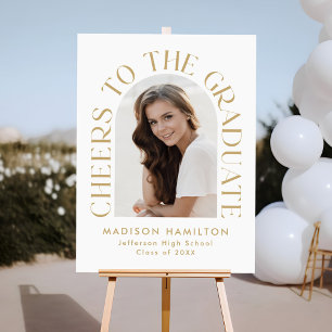 Cheers to the Graduate Gold Arch Photo Graduation Foam Board