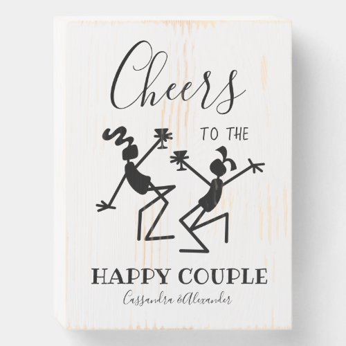Cheers to the Happy Couple  Customized Wooden Box Sign
