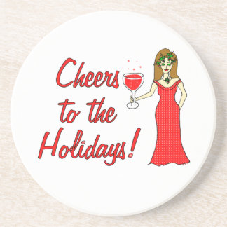 Cheers To The Holidays! Sparkling Wine Goddess Coaster