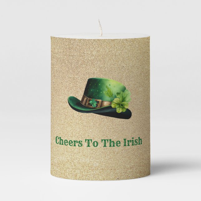 Cheers To The Irish  Pillar Candle (Front)