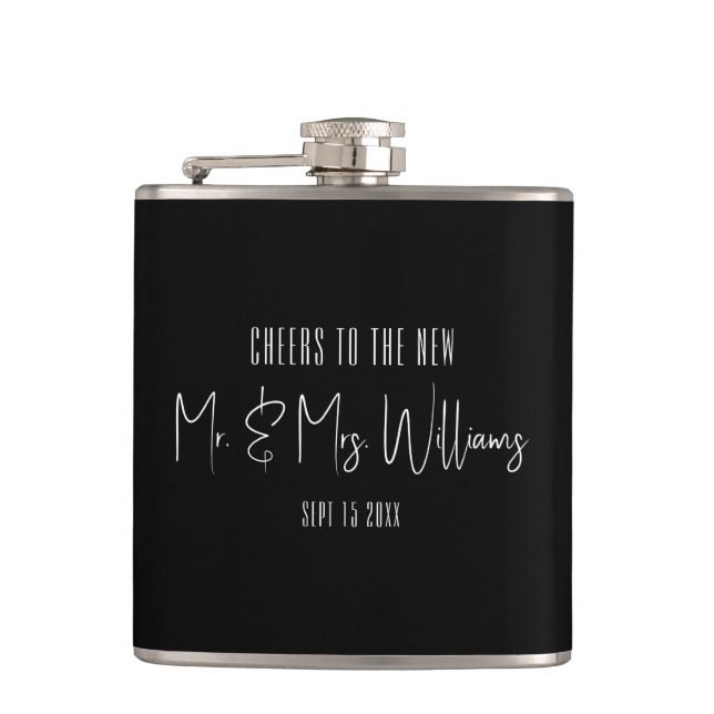 Cheers To The New...Vinyl Wrapped Flask (Front)