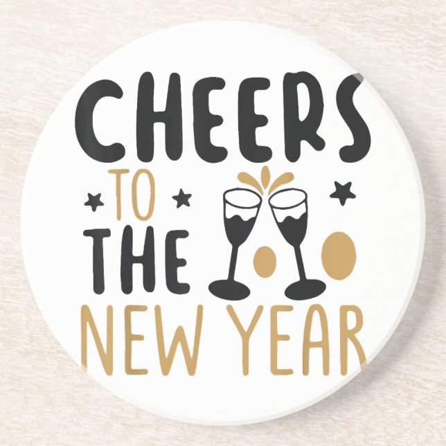 Cheers To The New Year 2025 Countdown Wine Drinkin Coaster (Front)
