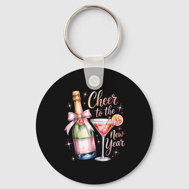 Cheers To The New Year 2026 Champagne New Years Ev Keychain (Front)