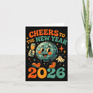 Cheers To The New Year 2026 Retro Disco Gift  Card