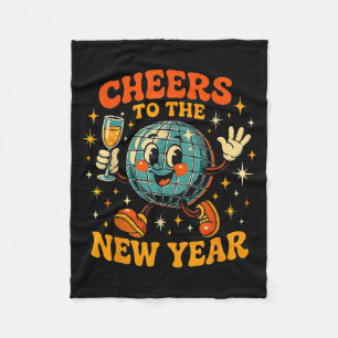 Cheers To The New Year 2026 Retro Party Gift  Fleece Blanket