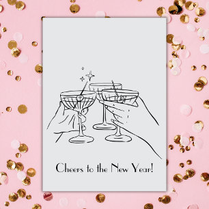 Cheers To The New Year Champagne Greeting Card