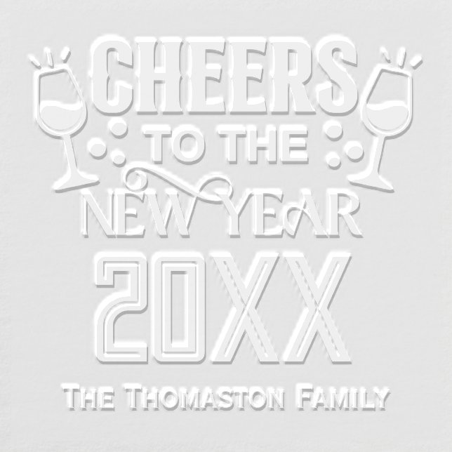 “Cheers to the New Year” Family / Company Name Embosser (Design)
