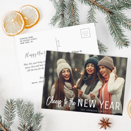 cheers to the new year holiday greeting card