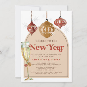 Cheers to the New Year Holiday New Year Party Invitation