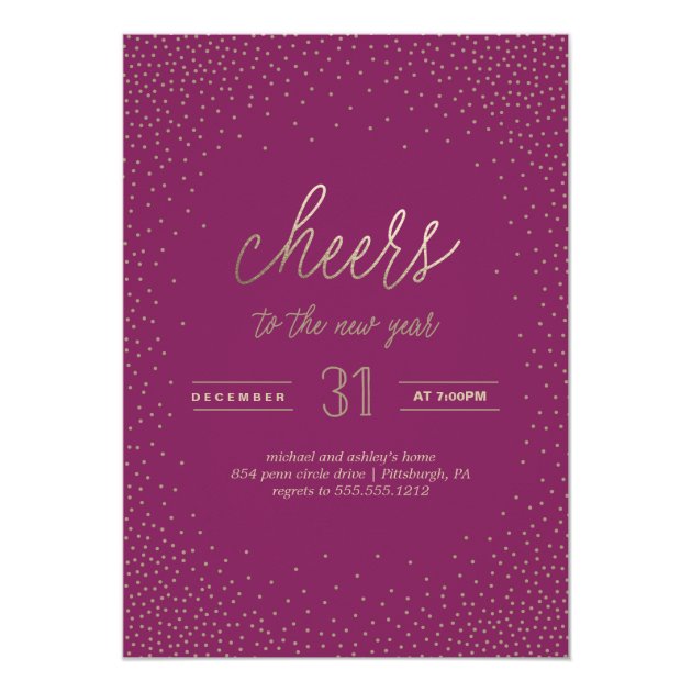 CHEERS TO THE NEW YEAR Holiday Party Invitation