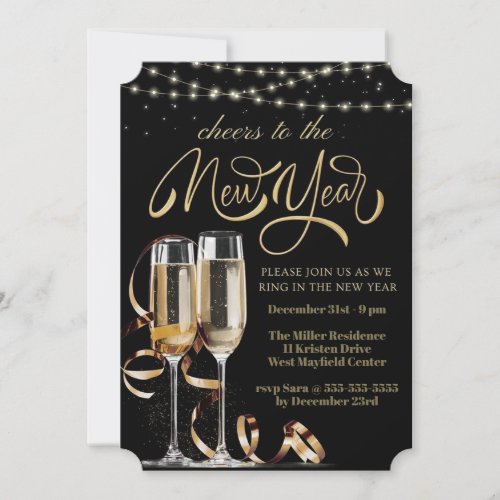 Cheers To The New Year Invitation