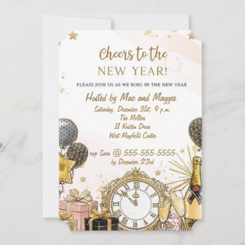 Cheers To The New Year! Invitation by ZazzleHolidays at Zazzle