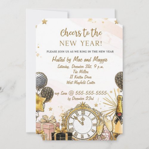 Cheers To The New Year Invitation