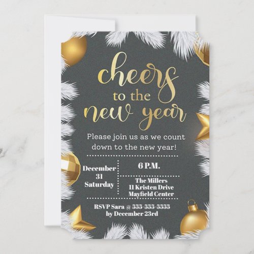 Cheers To The New Year Invitation