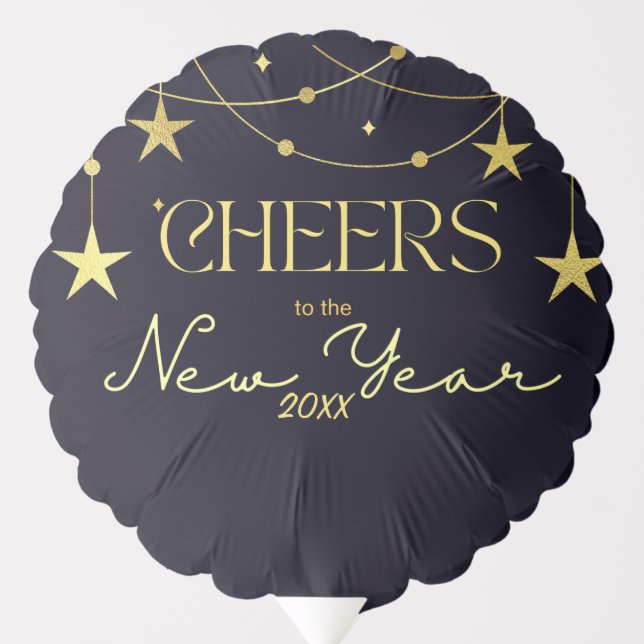 Cheers to the New Year message stars Balloon (Front)