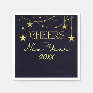 Cheers to the New Year message stars Napkins