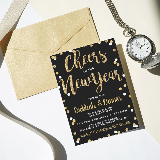 Cheers To The New Year | New Years Eve Party Invitation (Creator Uploaded)