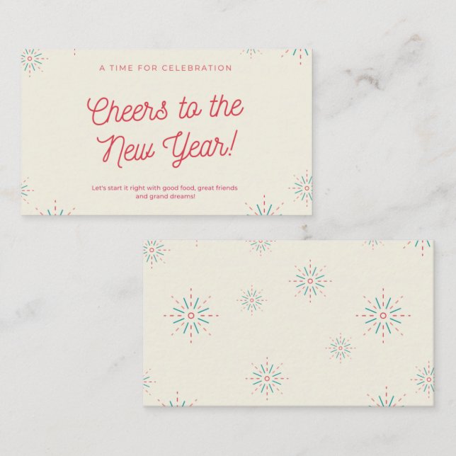 Cheers to the New Year Note Card (Front/Back)