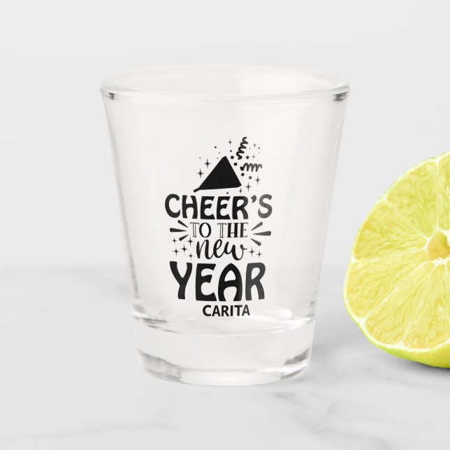 Cheers to the New Year Personalized Shot Glass (Front)
